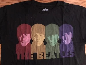 The Beatles T Shirt Large Front Print Black Apple Corps New In Package - Picture 1 of 7