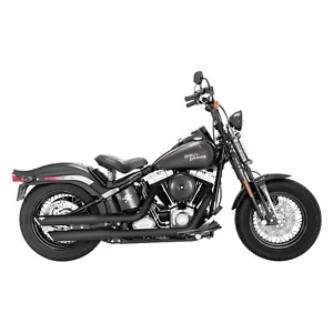 Vance & Hines 46841 Black Round Twin Slash 3" Slip-On Mufflers for HD Softail - Bild 1 von 1