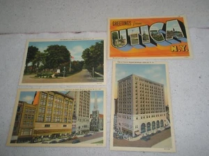 UTICA NY  4 Linen Postcards 1940's Un-posted Walter Pfeifer - Picture 1 of 10