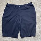 Slazenger Womens Golf Shorts Size 8 Solid Black Bermuda Style Great Condition
