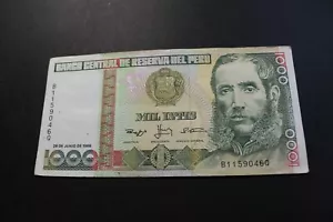 Banco Central De Reserva Del Peru 1000 Mil Intis 1988 Bank Note - Picture 1 of 4