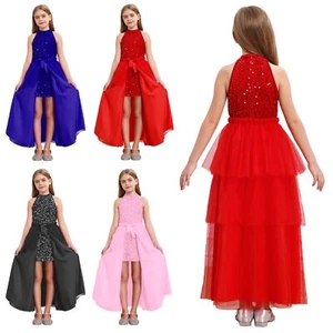 Girls Outfit Princess Costume Bridesmaid Sets Party Tops With Skirt Pageant - Picture 1 of 45