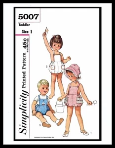 SIMPLICITY 5007 Pattern Ruffled Playsuit Sunsuit BABY BOY GIRLS Childs 6 MOnth-3 - Picture 1 of 18