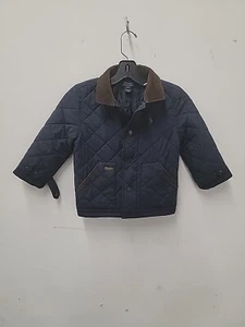 Polo Ralph Lauren Boys Quilted Jacket Size 4/4T Corduroy Collar Blue - Picture 1 of 2