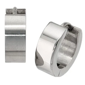 13,6mm Stainless Steel Hoop Earrings Clips Earrings, Angular Matte, for Ladies - Picture 1 of 1