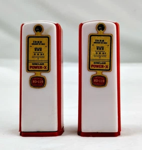 Vintage SINCLAIR POWER - X weiß rot Kunststoff Zapfsäule Salz & Pfefferstreuer - Bild 1 von 9