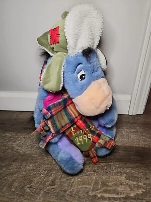Eeyore Lumberjack Plush Disney Store 1999  Winnie The Pooh Chistmas Vintage - Image 1 of 4