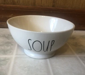 RAE DUNN by Magenta "Soup" White Bowl Cereal Soup Farmhouse Decor - Picture 1 of 3