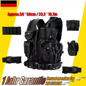 Einsatzweste Taktische Weste Security Weste Schutzweste mit Klettverschluss DHL - Bild 1 von 8