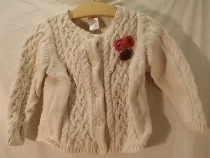 Gymboree Cotton Cable Knit Off-White Cardigan Sweater Toddler Size 2T - Picture 1 of 3
