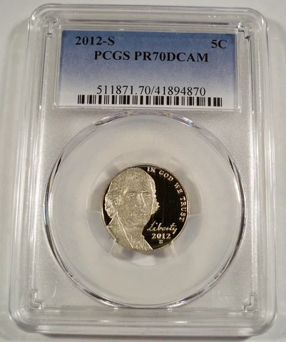 2012-S 5c PCGS PR70DCAM JEFFERSON NICKEL PROOF DEEP CAMEO PR 70 DC Cover