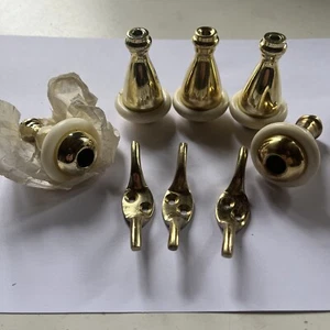 5 x Blind - Shower - Light - Cord - Polished Brass Weighted Pulls + 3 x Hooks - Picture 1 of 9