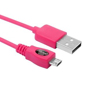 Lot of 4 .CABLE cHARGER. 6 Ft Micro USB Data. Hot Pink 