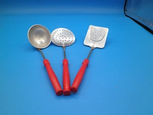 Child toy doll 3 piece wood handles kitchen utensils - Picture 1 of 3