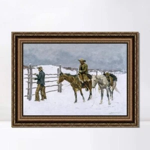 Framed Canvas Print Wall Art The Fall of the Cowboy, 1895 by Frederic Remington - Picture 1 of 15