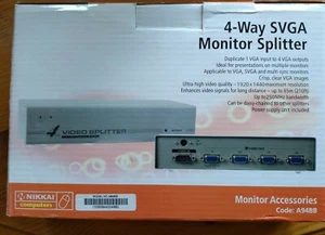 4 Way SVGA Monitor Splitter 1920x1440 res Video Signal Enhancement - Picture 1 of 2