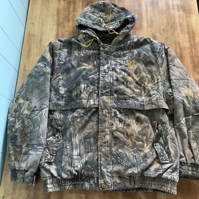 EUC Realtree Xtra Camo Hunting Jacket Men XL Hood Zip Snap Insulated Heavy Coat - Image 1 of 4