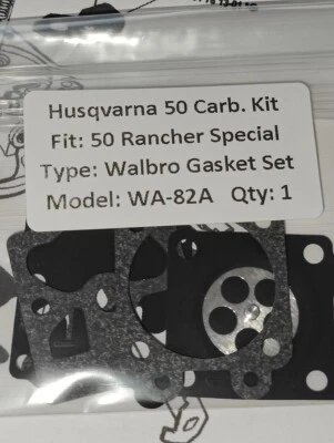 SBS Set guarnizioni Husqvarna 50 & Rancher 50 & Special 50 per Walbro Carb serie WA-82A