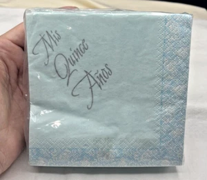 Mis Quínce Años Light Blue Beverage Napkins 36ct. - Picture 1 of 2