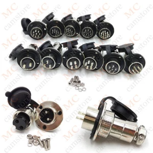 GX20 2 pin -15 pin Bulkhead 3 Hole Aviation Plug & Socket Circular Connector - Picture 1 of 24