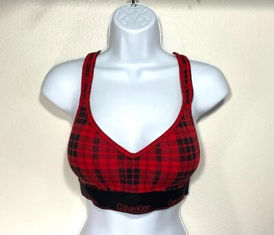 Nuevo con etiquetas Bralette acolchado Calvin Klein para mujer L moderno de algodón para vacaciones QF7781 rojo Foto 1 de 4