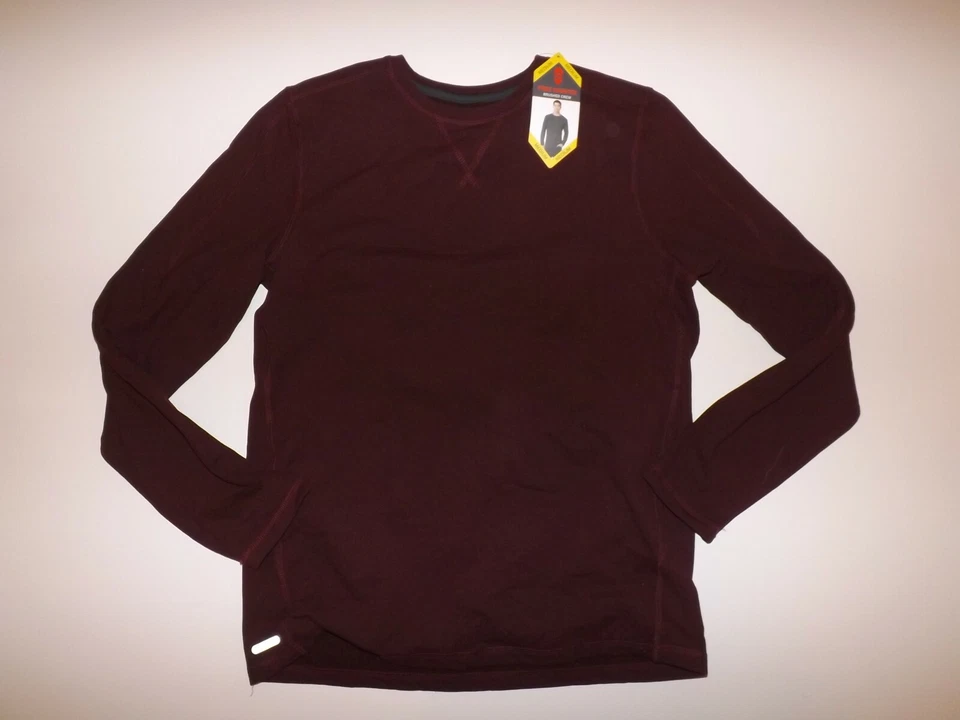 FREE COUNTRY Mens Shirt Wine Burgundy L/S Soft Brushed Crew Sz Small S NWT  - Image 1 of 1