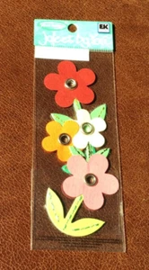 JOLEE'S 3D Embellishment Handmade Stickers FUNKY FLOWERS - Picture 1 of 1