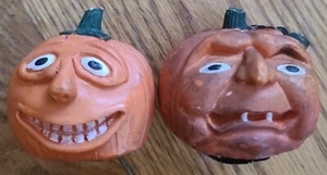 Creepy Grinning Pumpkin Heads Resin Halloween Figurines - Picture 1 of 7