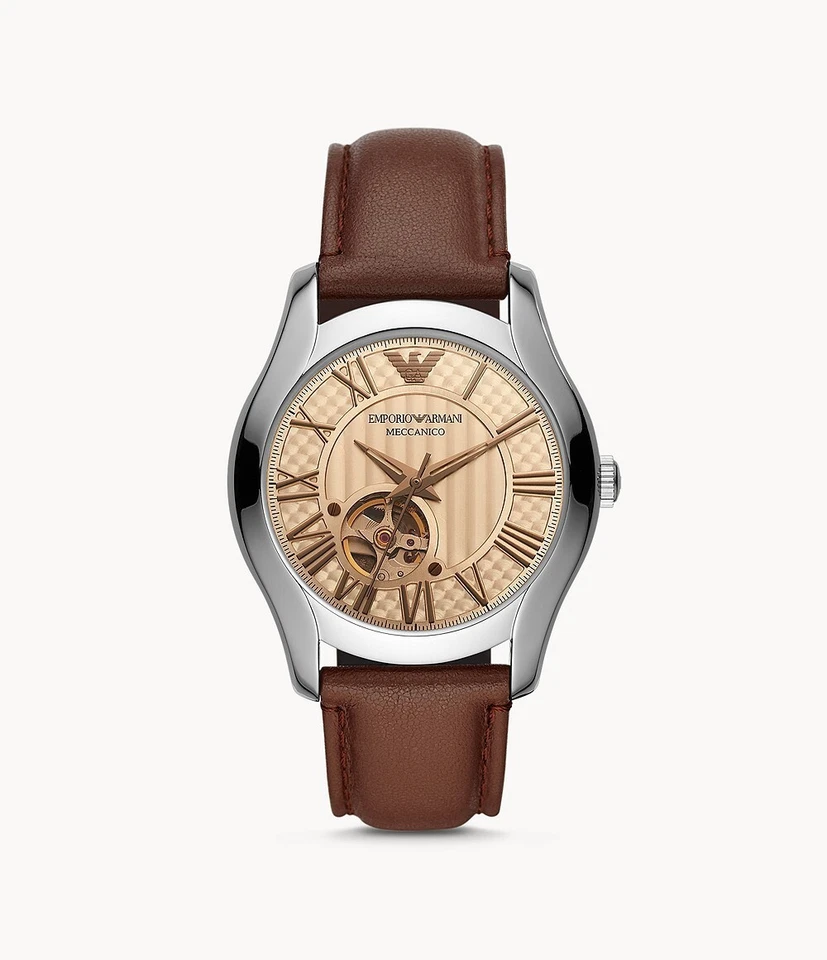 Emporio Armani Meccanico Automatic Leather Band Men's Watch AR60017