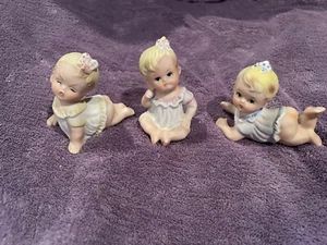 Vintage Porzellan Biskuit Set mit drei Baby Figuren, 3", Top Zustand, - Bild 1 von 4