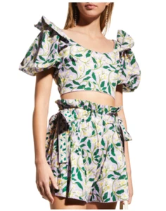 Crop top e set corto a vita alta Agua by Agua Bendita nuovo con etichette $650 - taglia XS! - Foto 1 di 13