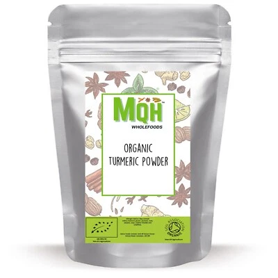 MQH WHOLEFOODS™ Cúrcuma Orgánica en Polvo ¡Calidad Premium! Certificado Soil Association 50g-5kg