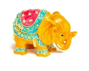 Elefant Schmuckkästchen handgefertigt von Keren Kopal & österreichische Kristalle Faberge - Bild 1 von 8