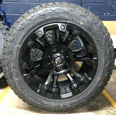 20x10 Fuel D560 Vapor Wheels 285/55R20 32" AT Tires 8x170 Ford Excursion F350 - Image 1 of 4