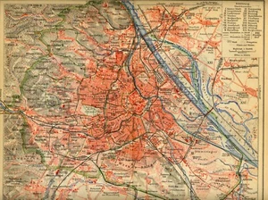 1903 VIENNA e dintorni= Austria = ANTICA MAPPA TOPOGRAFICA = OLD MAP - Picture 1 of 1