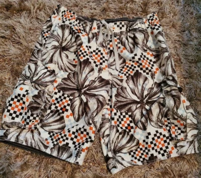 Bermuda de natação masculina Arizona branca preta laranja floral – Tamanho G - Imagem 1 de 4