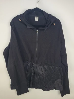 Chaqueta cortavientos negra Athletic Works XXXL 3XG talla grande con capucha cremallera para mujer Foto 1 de 4