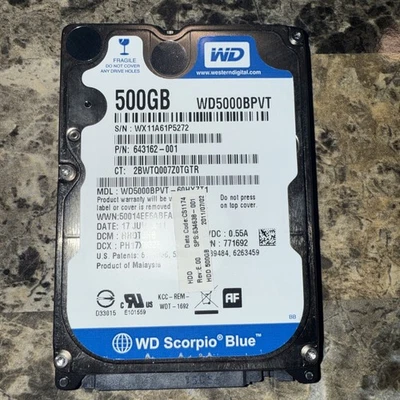 Western Digital WD5000BEVT WD Scorpio Blue 2.5" 500GB 5400RPM 8MB SATA-3.0 HDD - Image 1 of 2