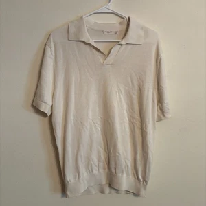 Suitsupply Poloshirt Herren XL Creme Weiß Baumwolle Seide Kurzarm Preppy Luxus - Bild 1 von 6