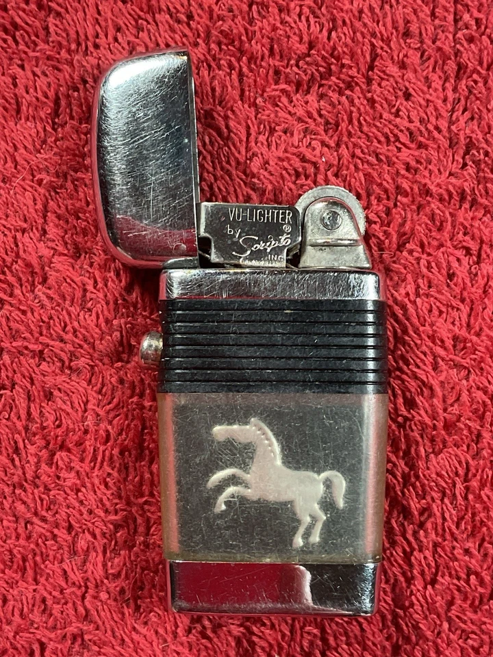 Encendedor de butano estilo caballo de Troya Scripto VU de colección Foto 1 de 4