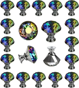 Tiradores de cajón de vidrio colorido de cristal de 25 piezas perillas decorativas de 30 mm para cocina Ba - Imagen 1 de 2