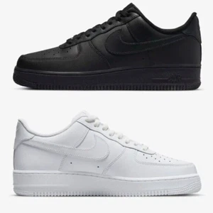 MENS WOMEN LEATHER SNEAKERS CASUAL TRAINERS⭐AF1 WALKING RUNNING SPORTS-GYM-SHOES - Picture 1 of 22