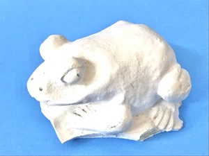 Frosch Skulptur Alabasterharz cremefarben Vintage 3,5"x3,5" - Bild 1 von 10