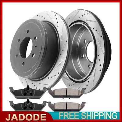 Rear Disc Brake Rotors and Ceramic Brake Pads for 2004 - 2011 Ford F-150 6-Lugs - Image 1 of 4