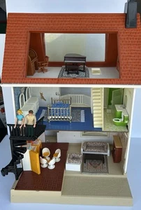 Vintage 1978 Fisher Price Doll House #250 w/ Furniture & Figures - Picture 1 of 15