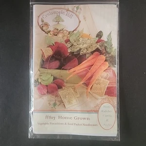 Crab Apple Hill #817 Home Grown Vegetable Pincushions & Seeds Packet Needlecase - Picture 1 of 3