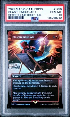 2025 MTG Deadpool BLASPHEMOUS ACT #1756 Foil PSA 10 - Image 1 of 2