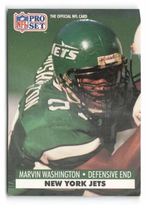 1991 Pro Set #612 Marvin Washington Rookie New York Jets RC - Image 1 of 2