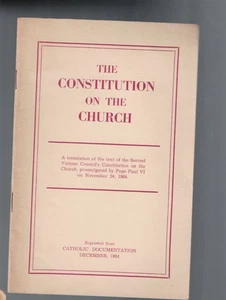 memorabilia ,THE  CONSTITUTION OF THE CHURCH , VATICAN COUNCIL NOVEMBER 1964 - Bild 1 von 1