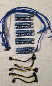 5x PCI-E 1x to 16x Powered USB 3.0 GPU Riser Extender Adapter Card VER 006C - Photo 1/4